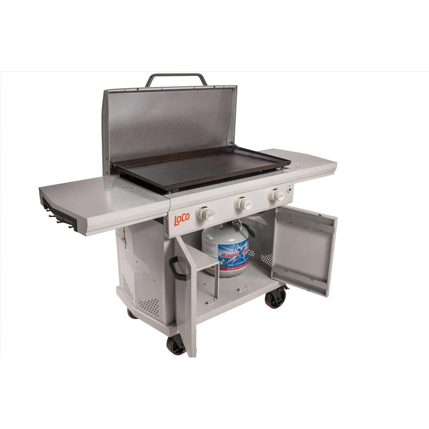 LoCo 3 Burner Liquid Propane Outdoor Griddle With Hood Gray 2 LoCo 3 Burner Liquid Propane Outdoor Griddle With Hood Gray - Image 2