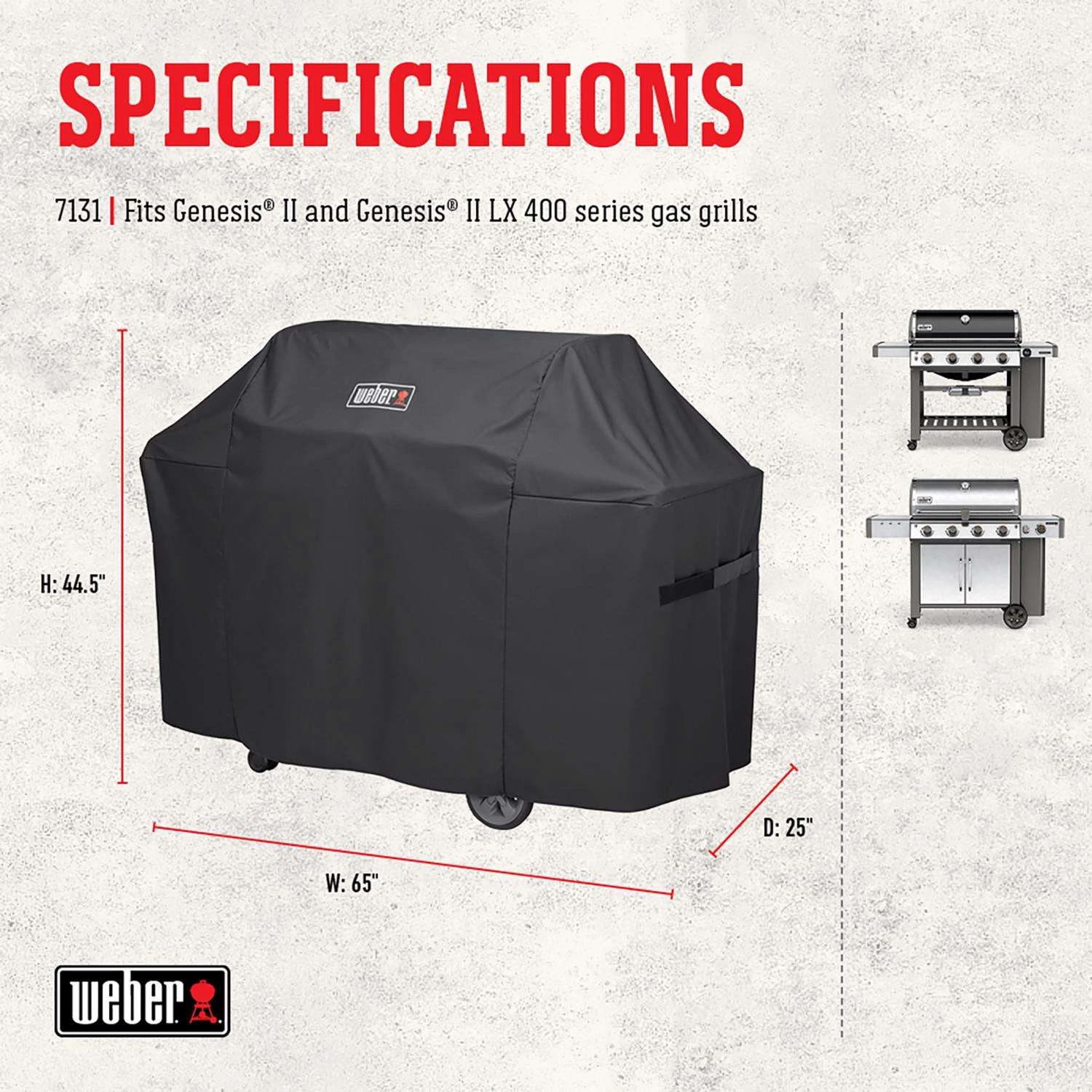 Weber Genesis II 400 Series Black Grill Cover 3 Weber Genesis II 400 Series Black Grill Cover - Image 3