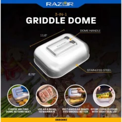 Razor Stainless Steel Flat Top Melting Dome 11.6 In. L X 8.78 In. W 1 Pk 10 Razor Stainless Steel Flat Top Melting Dome 11.6 In. L X 8.78 In. W 1 Pk -Webir Gas Grills Shop 2fae571c b25f 4d47 bdaa 0b9b40e778a6