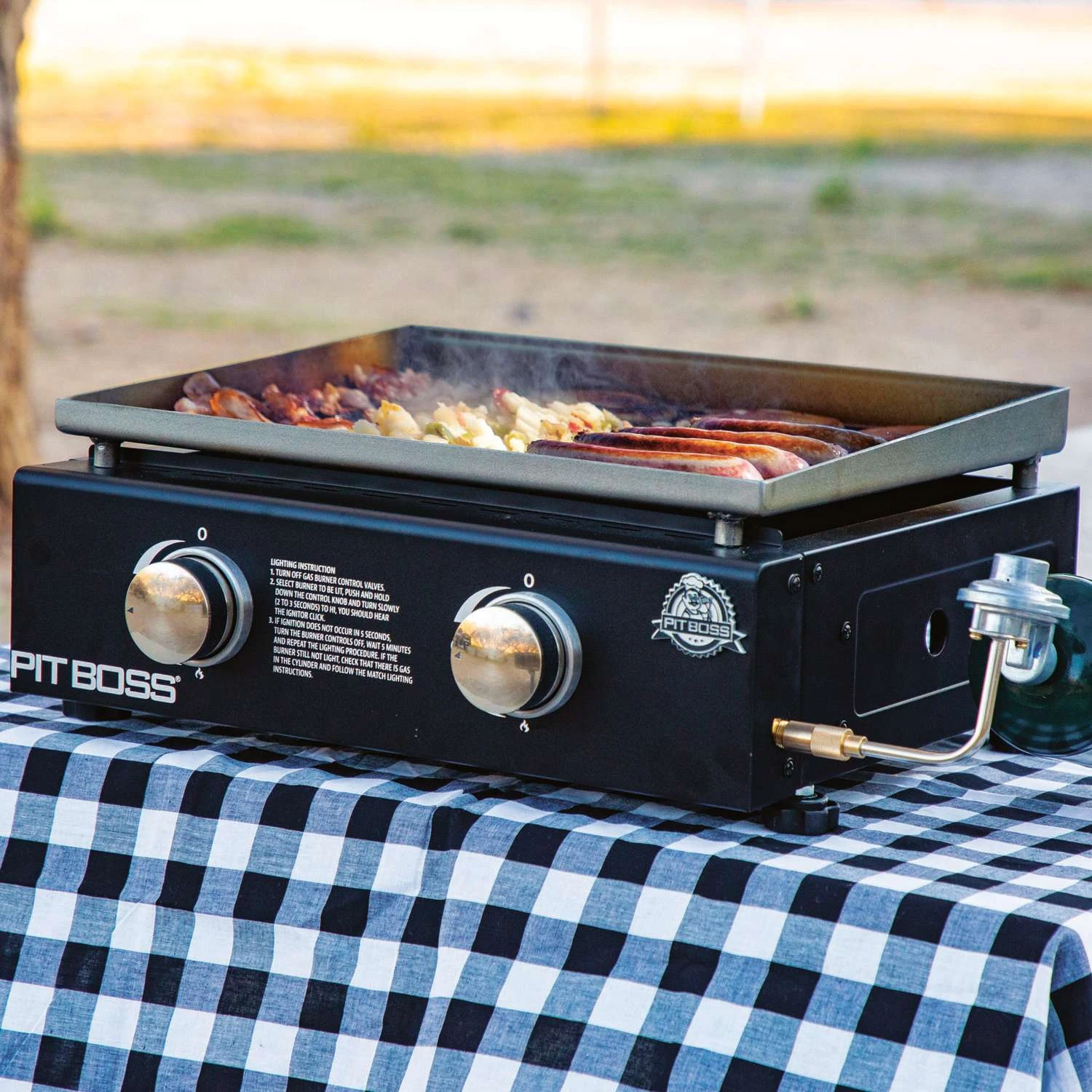Pit Boss PB336GS 2 Burner Liquid Propane Tabletop Outdoor Griddle Black 4 Pit Boss PB336GS 2 Burner Liquid Propane Tabletop Outdoor Griddle Black - Image 4
