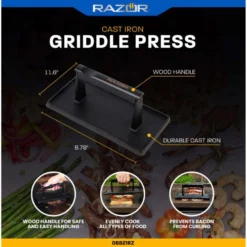 Razor Cast Iron Grill Press 11.6 In. L X 8.78 In. W 1 Pk -Webir Gas Grills Shop a0a4a92a 8e5b 47fc 9d2a be4153615f6a