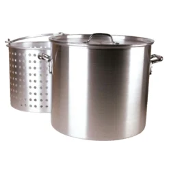 Fleur De Lis Aluminum Grill Stockpot With Basket 160 Qt 3 Pc