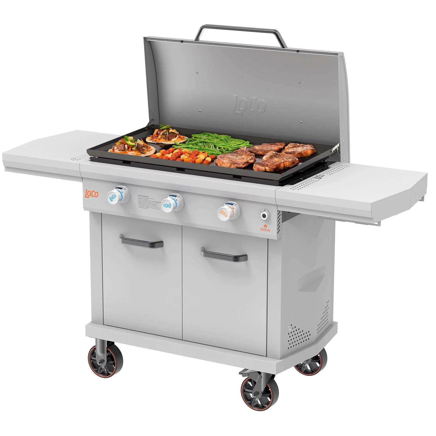 LoCo 3 Burner Liquid Propane Outdoor Griddle With Hood Gray 1 LoCo 3 Burner Liquid Propane Outdoor Griddle With Hood Gray