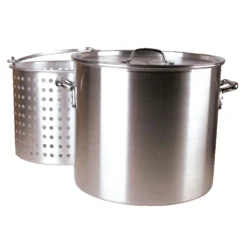 Fleur De Lis Aluminum Grill Stockpot With Basket 100 Qt 3 Pc