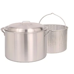 Bayou Classic Aluminum Grill Stockpot With Basket 24 Qt 13.38 In. L X 13.38 In. W 1 Pk