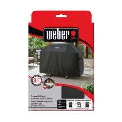 Weber 8pk - Premium Genesis 300 And Genesis II 300 Series Black Grill Cover For Genesis 300 And Gene