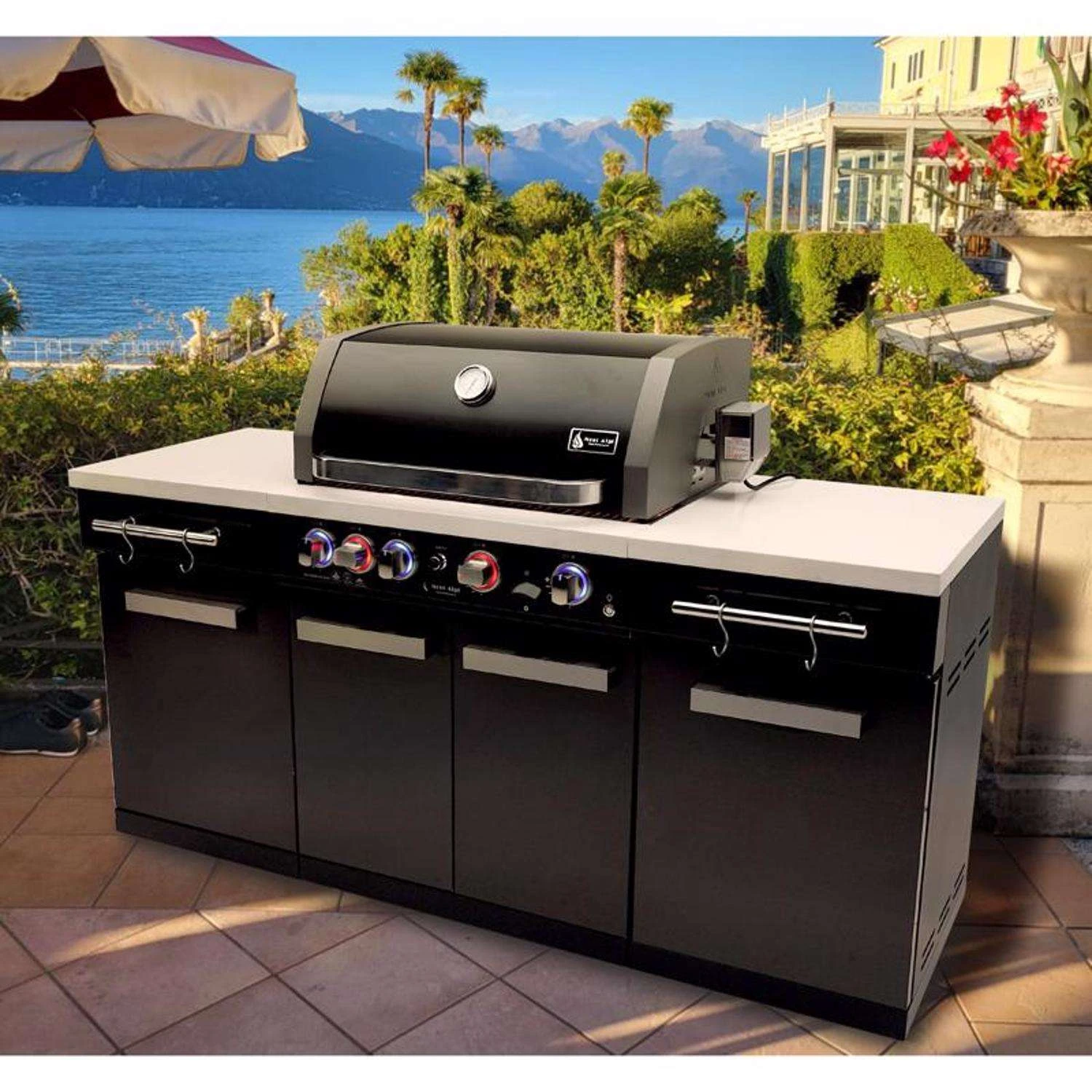 Mont Alpi 5 Burner Natural Gas/Propane Grill Black/Silver 8 Mont Alpi 5 Burner Natural Gas/Propane Grill Black/Silver - Image 8